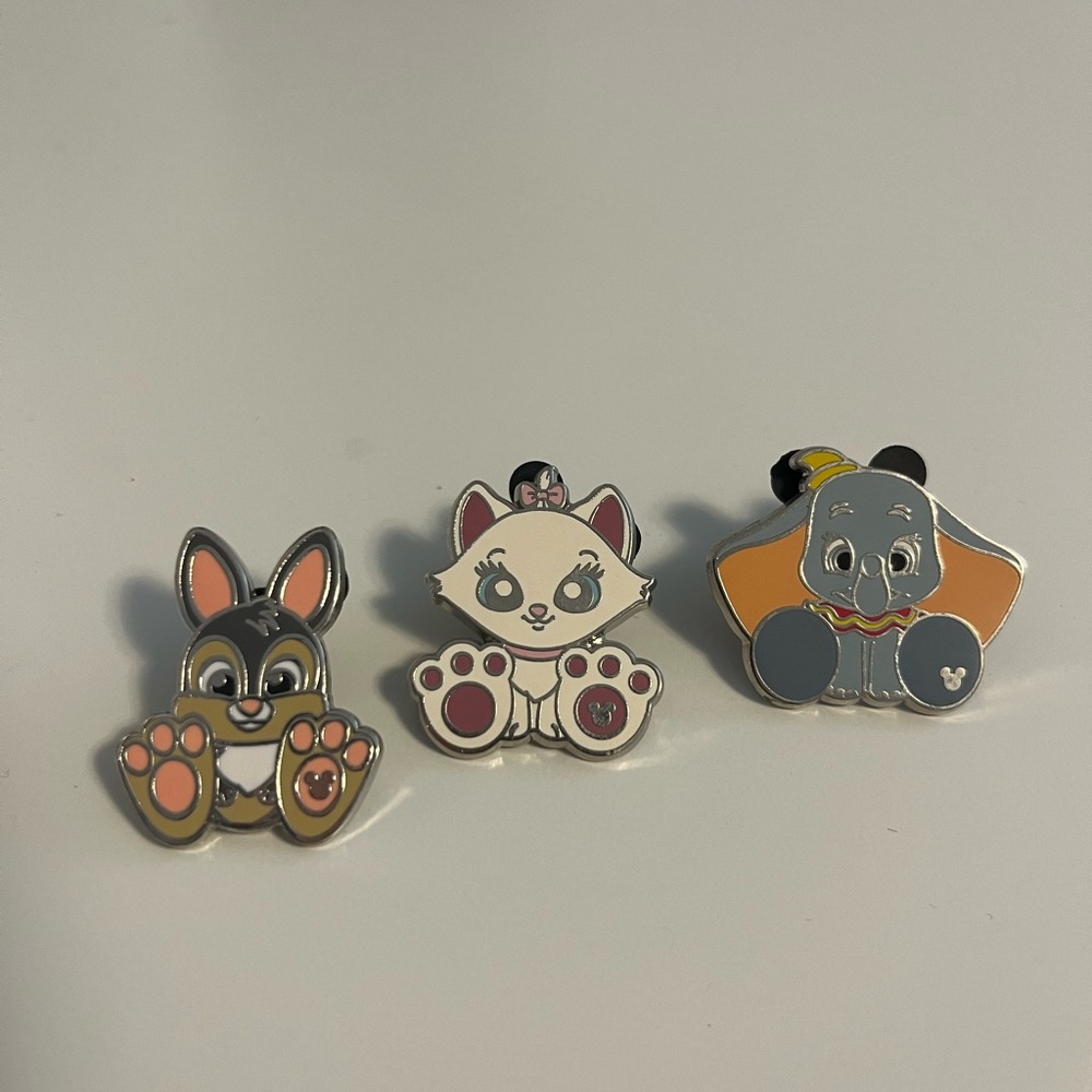 Disney Hidden Mickey Trading Pins - Dumbo, Marie, & Thumper